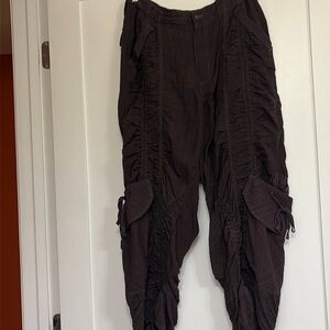 NWT FREE PEOPLE parachute style cool dark maroon/purple pants